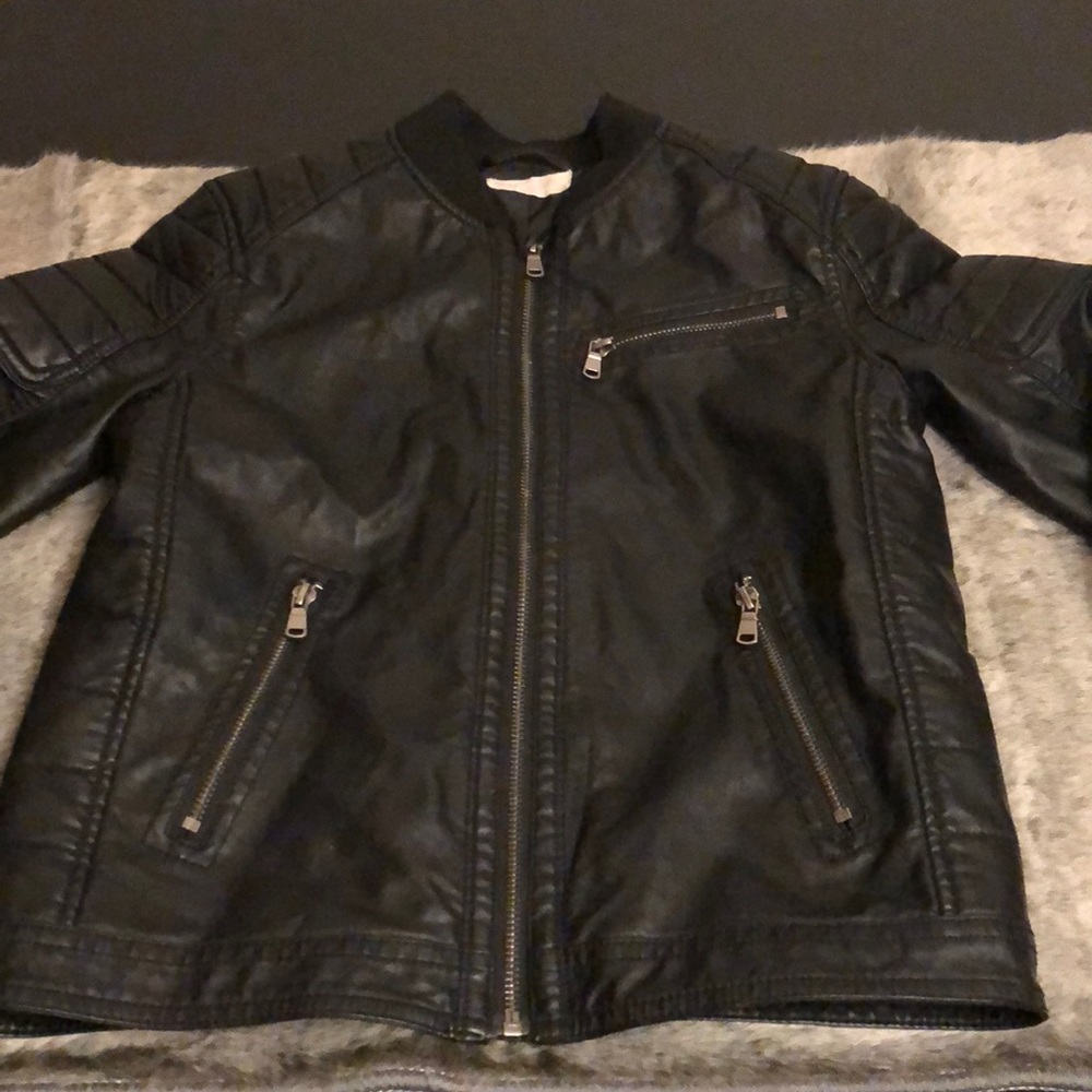 H&M faux black leather jacket